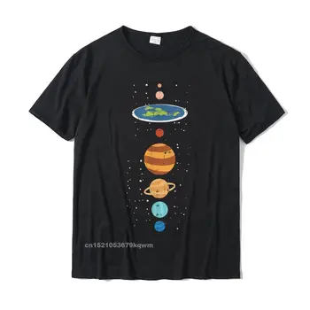 כדור הארץ שטוח כוכבים מצחיק תיאוריית קונספירציה בני הארץ מתנה חולצה חמודה גברים חולצת כותנה חולצות Tees Camisa