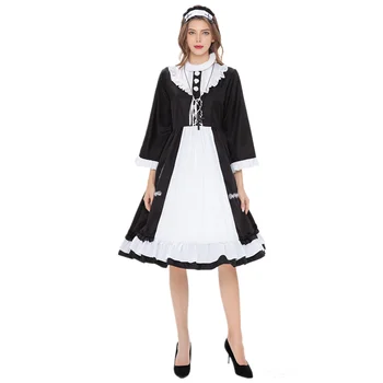 ליל כל הקדושים העוזרת נזירה תלבושות פנטזיה המפלגה Cosplay הכנסייה דתיים מנזר הבתולה מרי שמלה מהודרת