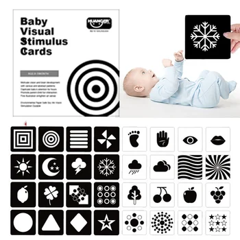 מונטסורי צעצועים לתינוקות שחור לבן כרטיסי פלאש 0-3 שנים צבעוני Flashcard ניגודיות גבוהה חזותי הספר חושי צעצועים עבור פעוטות