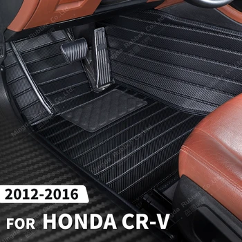 מותאם אישית סיבי פחמן סגנון מחצלות עבור הונדה CRV 2012 2013 2014 2015 2016 ברגל שטיח כיסוי רכב הפנים אביזרים