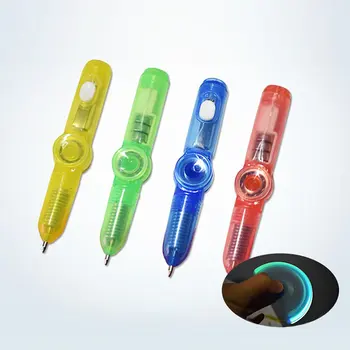 משולבת LED פלאש עט קצות האצבעות טווה להקל על הלחץ צעצועים יד טווה עט משרד מכשירי כתיבה