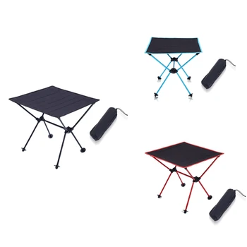 מתקפל שולחן קמפינג נייד, שולחן האולטרה החוף אלומיניום טיולים טיפוס שחור