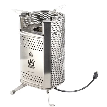 נירוסטה ביומסה בתנור קמפינג אופנה תנור הסקה USB מאוורר חיצוני בישול פרטנית כלי בישול טרוויס בריאות ספורט חנות