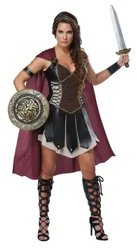 נשים יווני רומי נסיכה זינה גלדיאטור תחפושת ליל כל הקדושים מסיבת קרנבל לוחמי ספרטה חייל תחפושות קוספליי