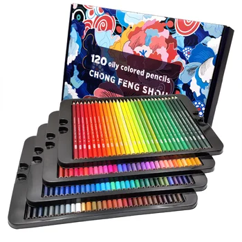 צבע העיפרון 120pcs סט מקצועי באיכות גבוהה ציור צבע שמן מסיס במים צבע חוט ציור אמנות אספקת